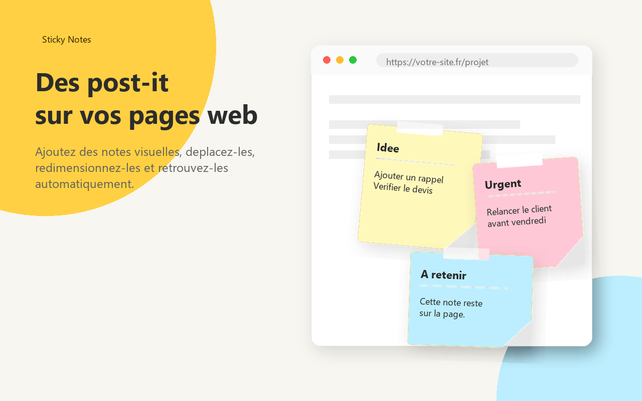 Sticky Notes sur une page web