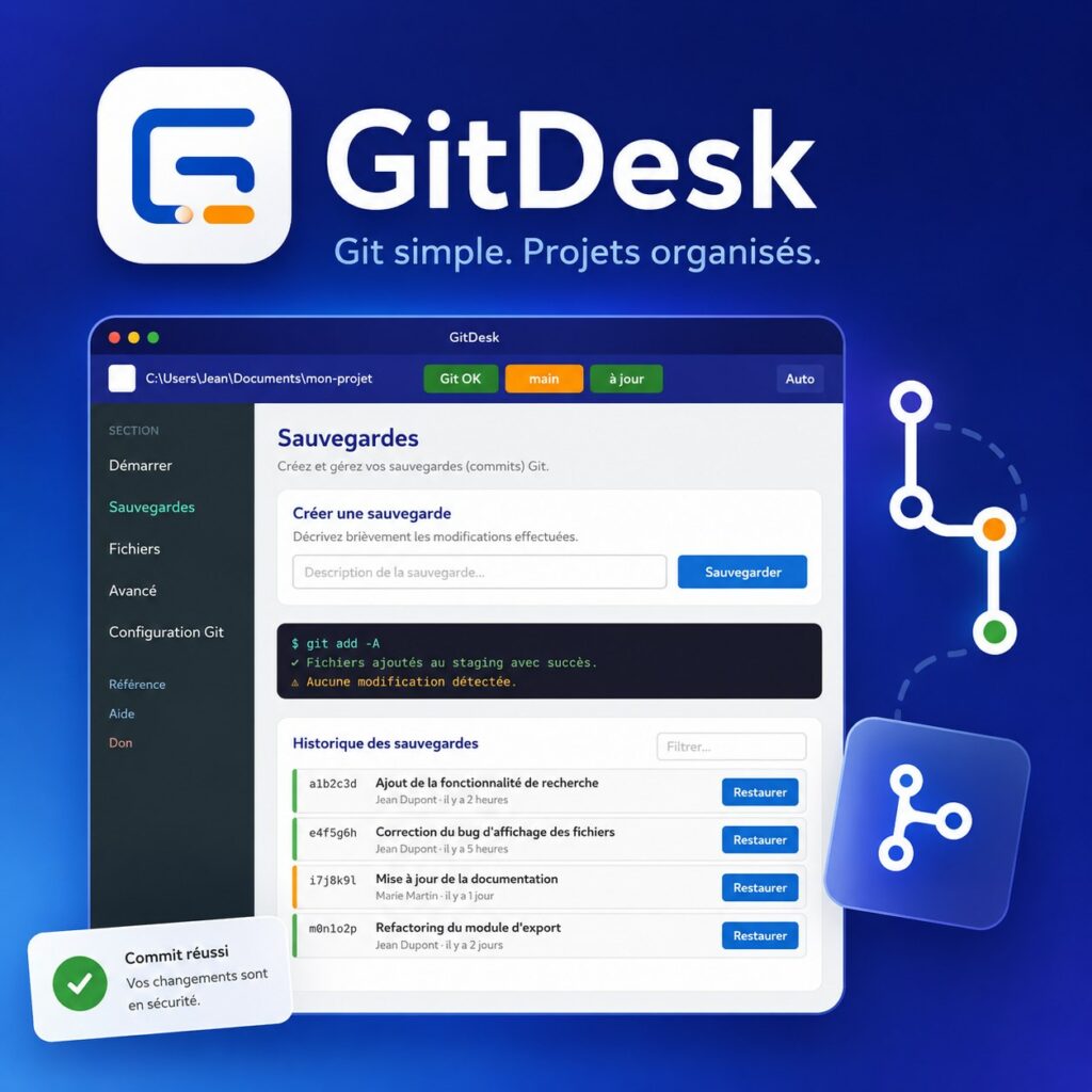 Capture d’écran de GitDesk